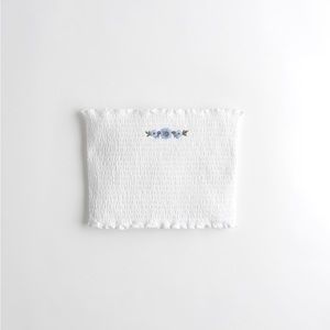 Hollister tube top with flower embroidery